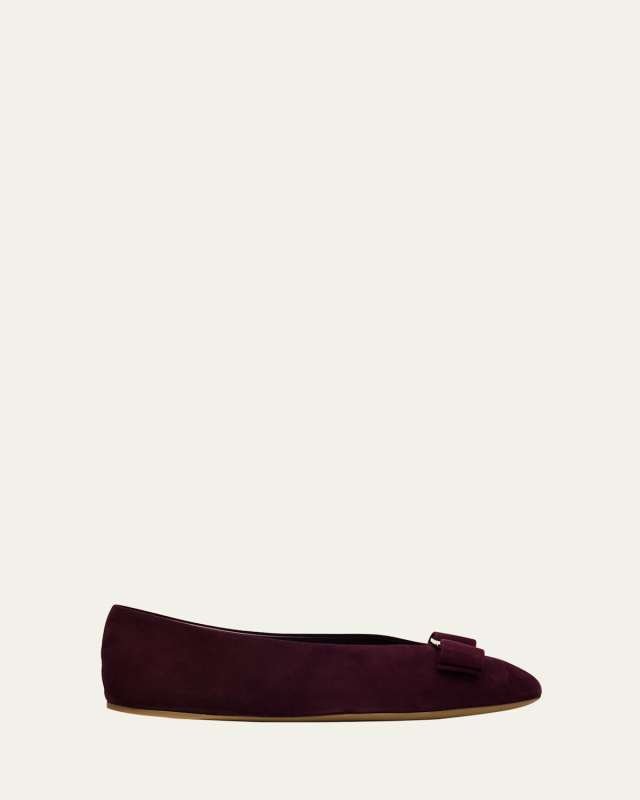 Vanna Suede Bow Ballerina Flats